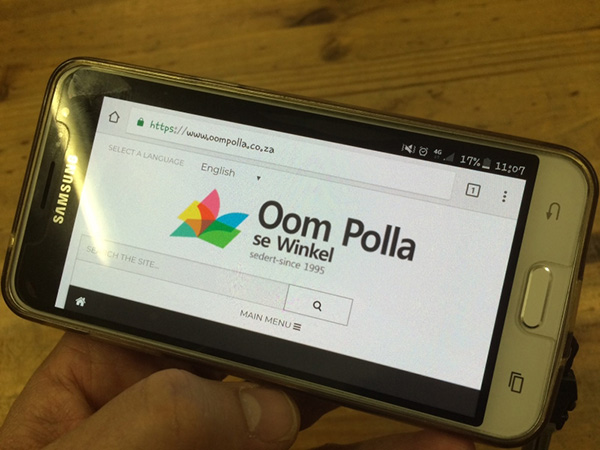 Oom Polla website on Mobile Device